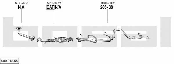  080.012.55 Система выпуска отработаных газов 08001255: Отличная цена - Купить в Польше на 2407.PL!