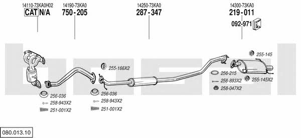  080.013.10 Exhaust system 08001310: Buy near me in Poland at 2407.PL - Good price!