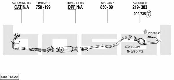  080.013.20 Exhaust system 08001320: Buy near me in Poland at 2407.PL - Good price!