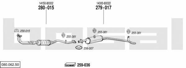  080.062.50 Układ wydechowy 08006250: Dobra cena w Polsce na 2407.PL - Kup Teraz!