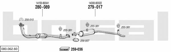  080.062.60 Exhaust system 08006260: Buy near me in Poland at 2407.PL - Good price!