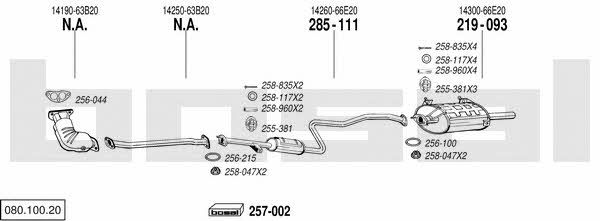  080.100.20 Exhaust system 08010020: Buy near me in Poland at 2407.PL - Good price!