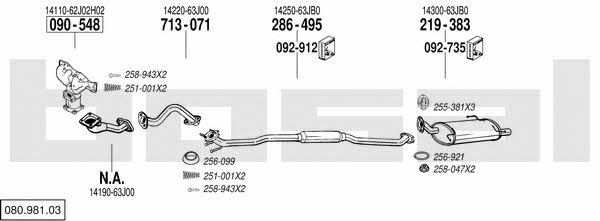  080.981.03 Exhaust system 08098103: Buy near me in Poland at 2407.PL - Good price!