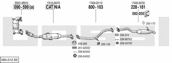 Bosal 084.012.50 Układ wydechowy 08401250: Atrakcyjna cena w Polsce na 2407.PL - Zamów teraz!