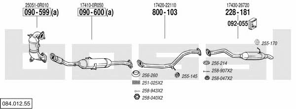  084.012.55 Exhaust system 08401255: Buy near me in Poland at 2407.PL - Good price!