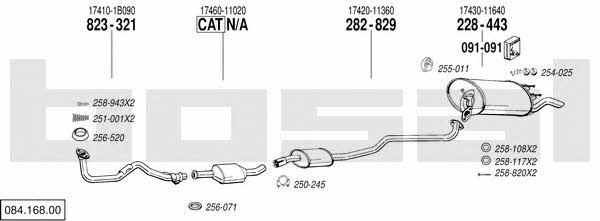 Bosal 084.168.00 Система выпуска отработаных газов 08416800: Отличная цена - Купить в Польше на 2407.PL!