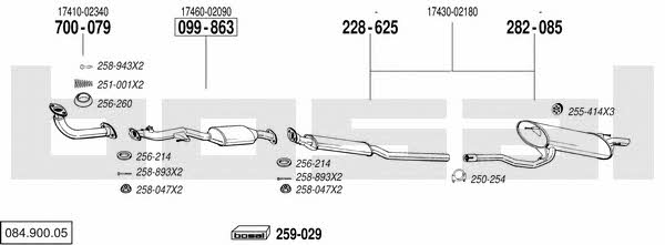  084.900.05 Exhaust system 08490005: Buy near me in Poland at 2407.PL - Good price!