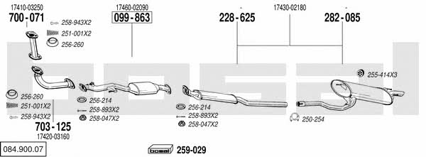  084.900.07 Exhaust system 08490007: Buy near me in Poland at 2407.PL - Good price!