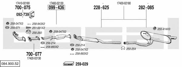  084.900.52 Exhaust system 08490052: Buy near me in Poland at 2407.PL - Good price!
