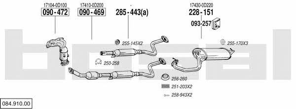 Bosal 084.910.00 Exhaust system 08491000: Buy near me at 2407.PL in Poland at an Affordable price!