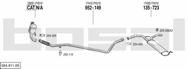 Bosal 084.911.05 Układ wydechowy 08491105: Atrakcyjna cena w Polsce na 2407.PL - Zamów teraz!