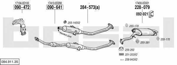  084.911.35 Exhaust system 08491135: Buy near me in Poland at 2407.PL - Good price!