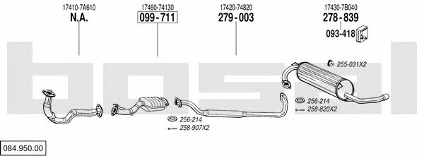  084.950.00 Exhaust system 08495000: Buy near me in Poland at 2407.PL - Good price!