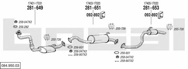 084.950.03 Exhaust system 08495003: Buy near me in Poland at 2407.PL - Good price!