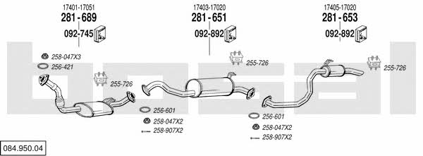  084.950.04 Exhaust system 08495004: Buy near me in Poland at 2407.PL - Good price!