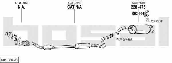  084.980.08 Exhaust system 08498008: Buy near me in Poland at 2407.PL - Good price!
