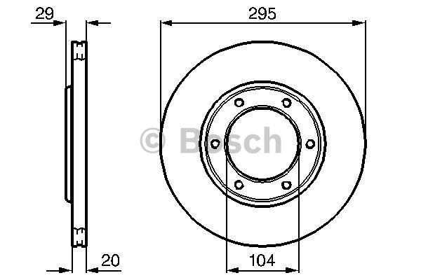 Bosch Front brake disc ventilated – price 155 PLN