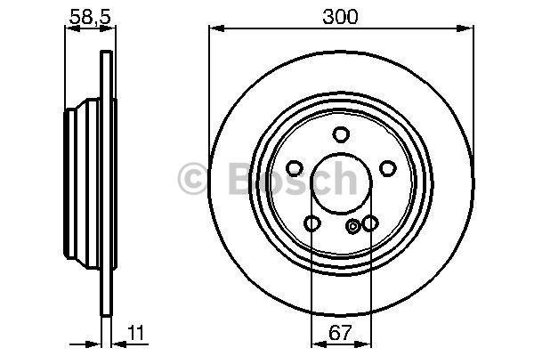 Rear brake disc, non-ventilated Bosch 0 986 478 472