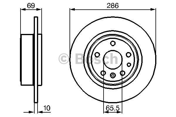 Bosch Тормозной диск задний невентилируемый – цена 132 PLN