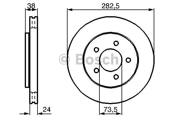 Bosch Wentylowana przednia tarcza hamulcowa – cena 129 PLN
