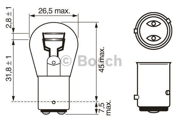 Лампа розжарювання P21&#x2F;4W 12V 21&#x2F;4W Bosch 1 987 302 215