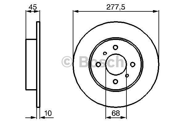 Тормозной диск задний невентилируемый Bosch 0 986 479 105
