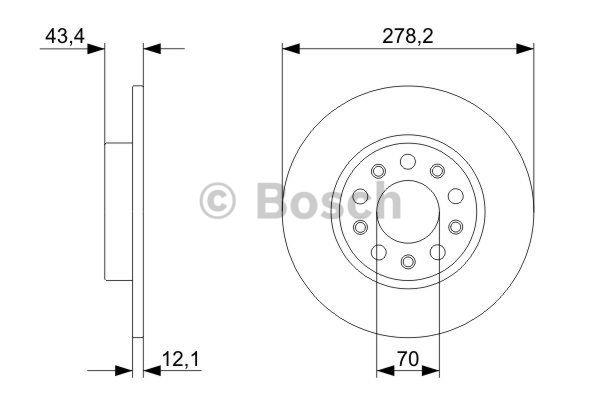 Bosch Tarcza hamulcowa tylna, niewentylowana – cena 127 PLN