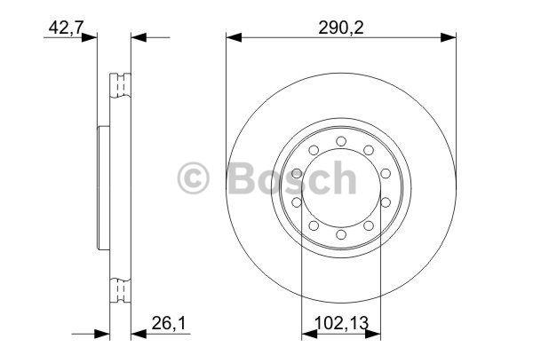 Bosch Front brake disc ventilated – price 138 PLN