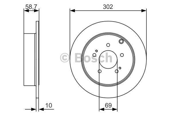 Bosch Тормозной диск задний невентилируемый – цена 152 PLN