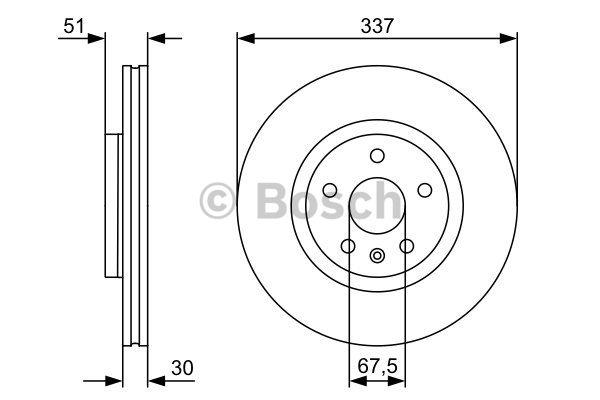 Bosch Диск гальмівний передній вентильований – ціна 268 PLN