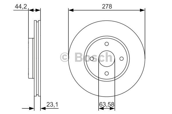Bosch Тормозной диск передний вентилируемый – цена 158 PLN
