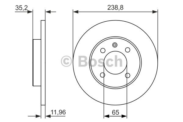 Bosch 0 986 479 825 Тормозной диск передний невентилируемый 0986479825: Отличная цена - Купить в Польше на 2407.PL!