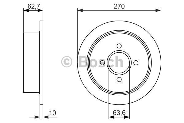 Bosch 0 986 479 897 Rear brake disc, non-ventilated 0986479897: Buy near me in Poland at 2407.PL - Good price!