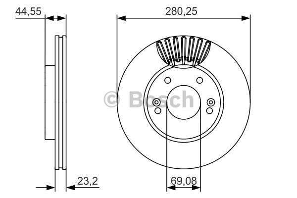 Bosch Wentylowana przednia tarcza hamulcowa – cena 142 PLN