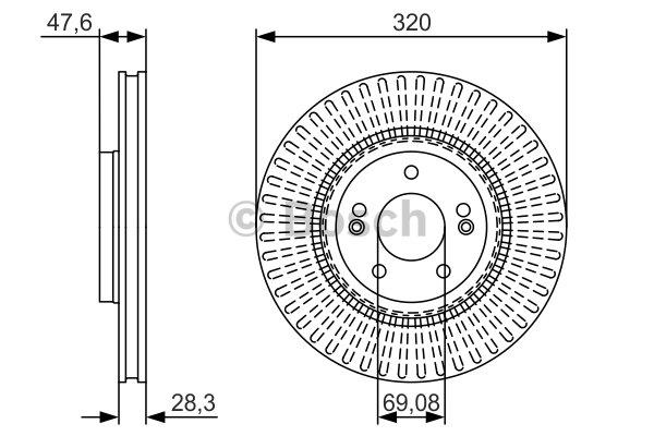 Bosch Тормозной диск передний вентилируемый – цена 223 PLN
