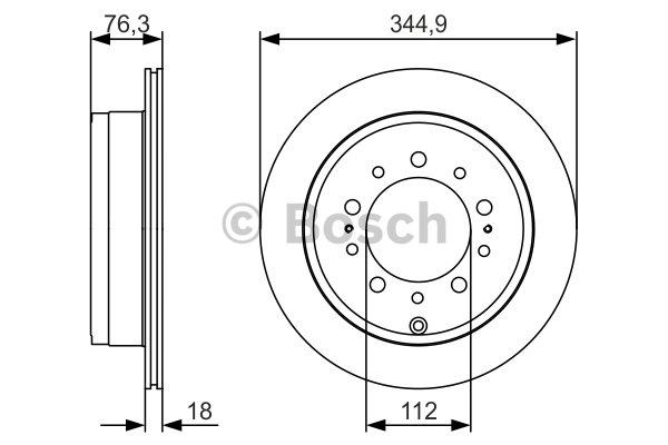 Bosch Rear ventilated brake disc – price