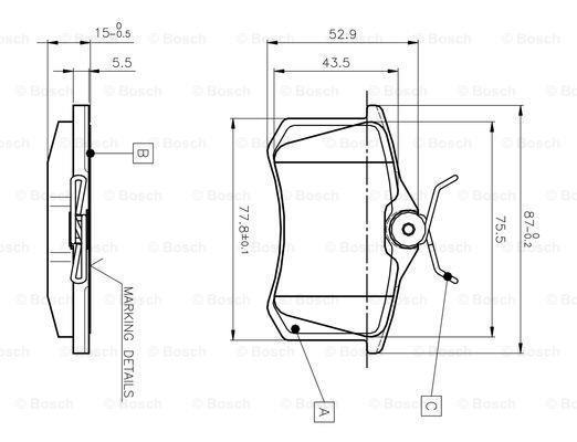Bosch 0 986 TB2 012 Brake Pad Set, disc brake 0986TB2012: Buy near me in Poland at 2407.PL - Good price!