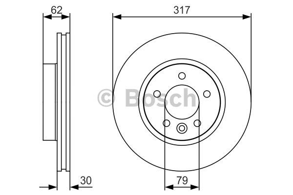Bosch Тормозной диск передний вентилируемый – цена 339 PLN