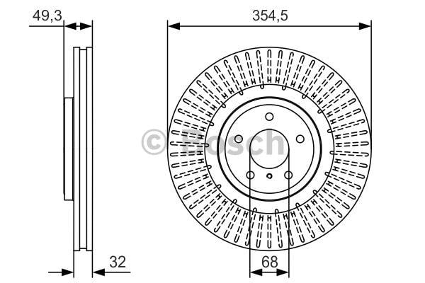Bosch Тормозной диск передний вентилируемый – цена 354 PLN