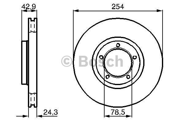 Bosch Диск гальмівний передній вентильований – ціна 117 PLN