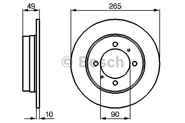 Bosch 0 986 478 272 Rear brake disc, non-ventilated 0986478272: Buy near me in Poland at 2407.PL - Good price!