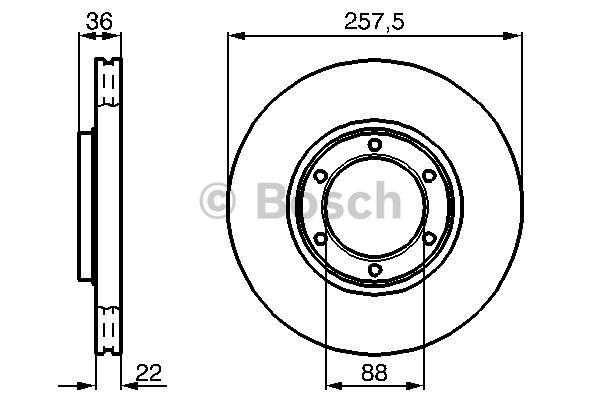 Front brake disc ventilated Bosch 0 986 478 596
