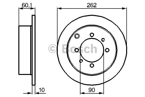 Bosch Тормозной диск задний невентилируемый – цена 131 PLN