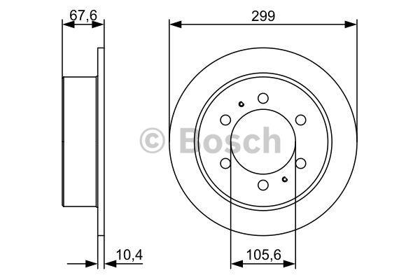 Bosch Rear brake disc, non-ventilated – price 145 PLN