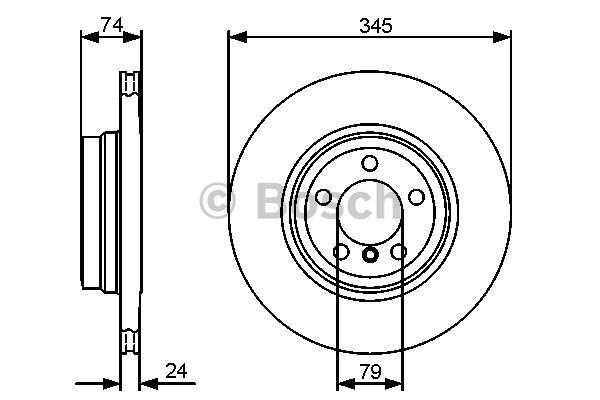 Bosch Тормозной диск задний вентилируемый – цена 253 PLN