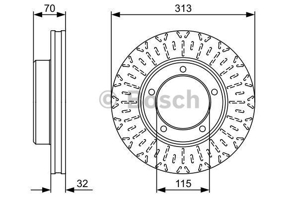 Bosch Front brake disc ventilated – price 177 PLN