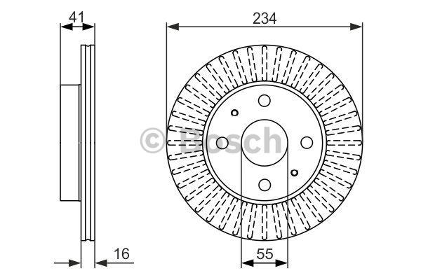 Front brake disc ventilated Bosch 0 986 479 592