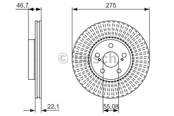 Тормозной диск передний вентилируемый Bosch 0 986 479 767