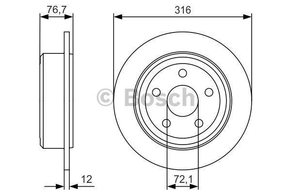 Bosch Тормозной диск задний невентилируемый – цена 186 PLN