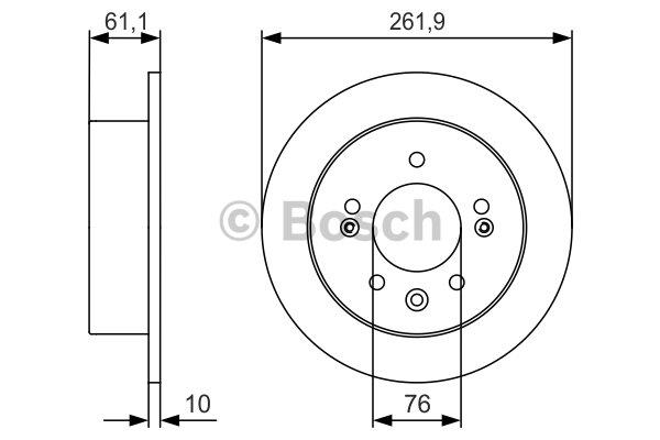 Bosch Тормозной диск задний невентилируемый – цена